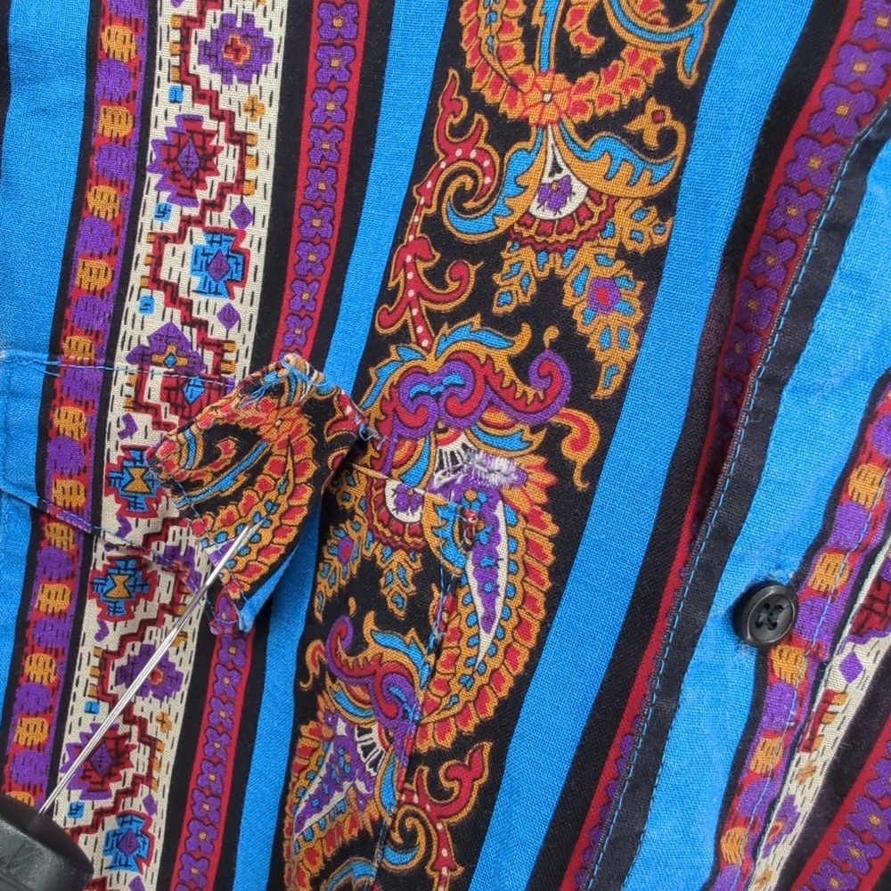 VTG Wrangler Aztec Southwest Geometric Long Sleeve Western USA 15-33 Tail READ - Picture 10 of 14